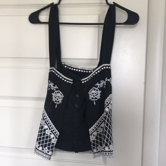 COPY - Intermix Embroidered Eliana Swing Crop Top - Picture 8 of 8